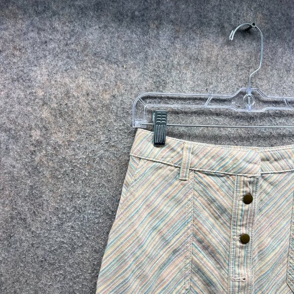 Anthropologie Pilcro Skirt Women 4 Multicolor Stripe Button Front A-Line Casual - Picture 7 of 10